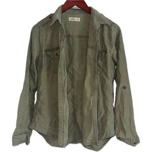 Hollister Olive Button Down Shirt